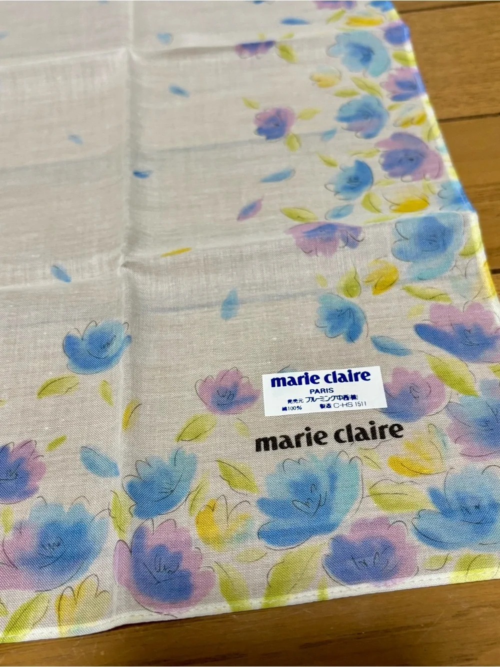 Marie Claire Floral Cotton Multicolor Handkerchief/Bandana/Scarf size 44cm 17.5”